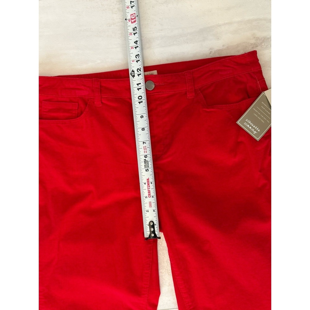 Madison Womens Corduroy Slim Pants Red High Rise Pockets Stretch 10 NWT - Picture 7 of 8